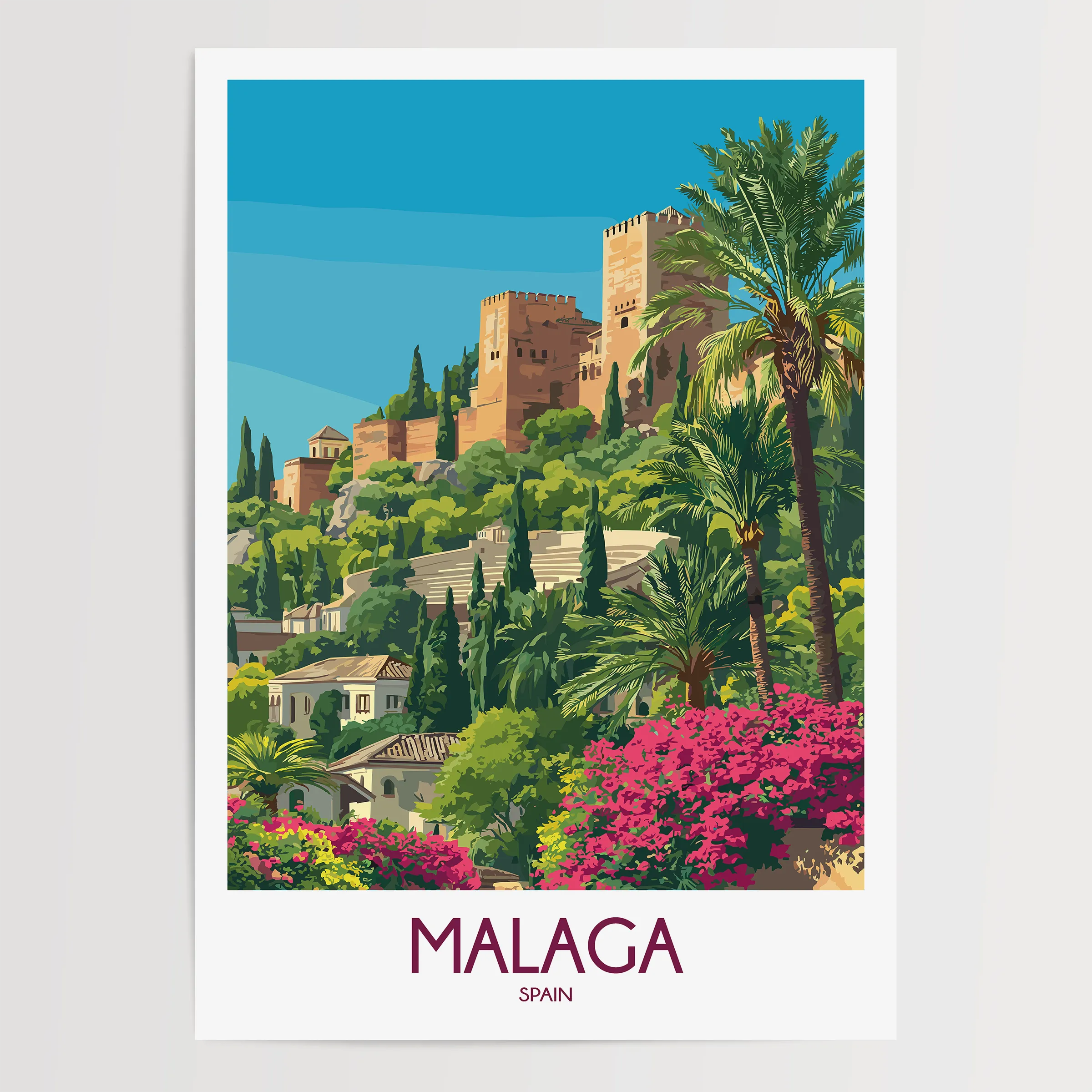 Malaga Souvenir Poster Print