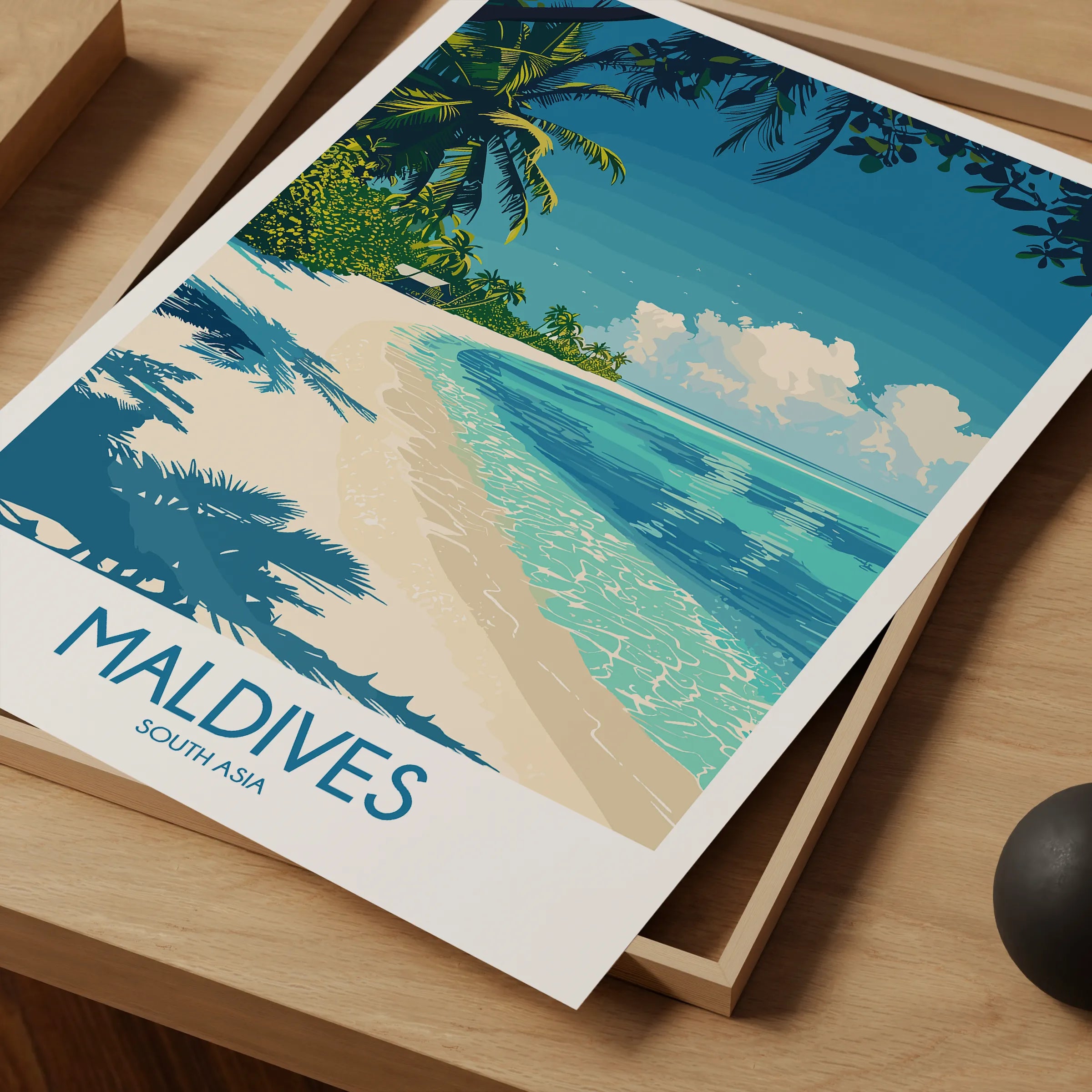 Maldives Modern Travel Poster