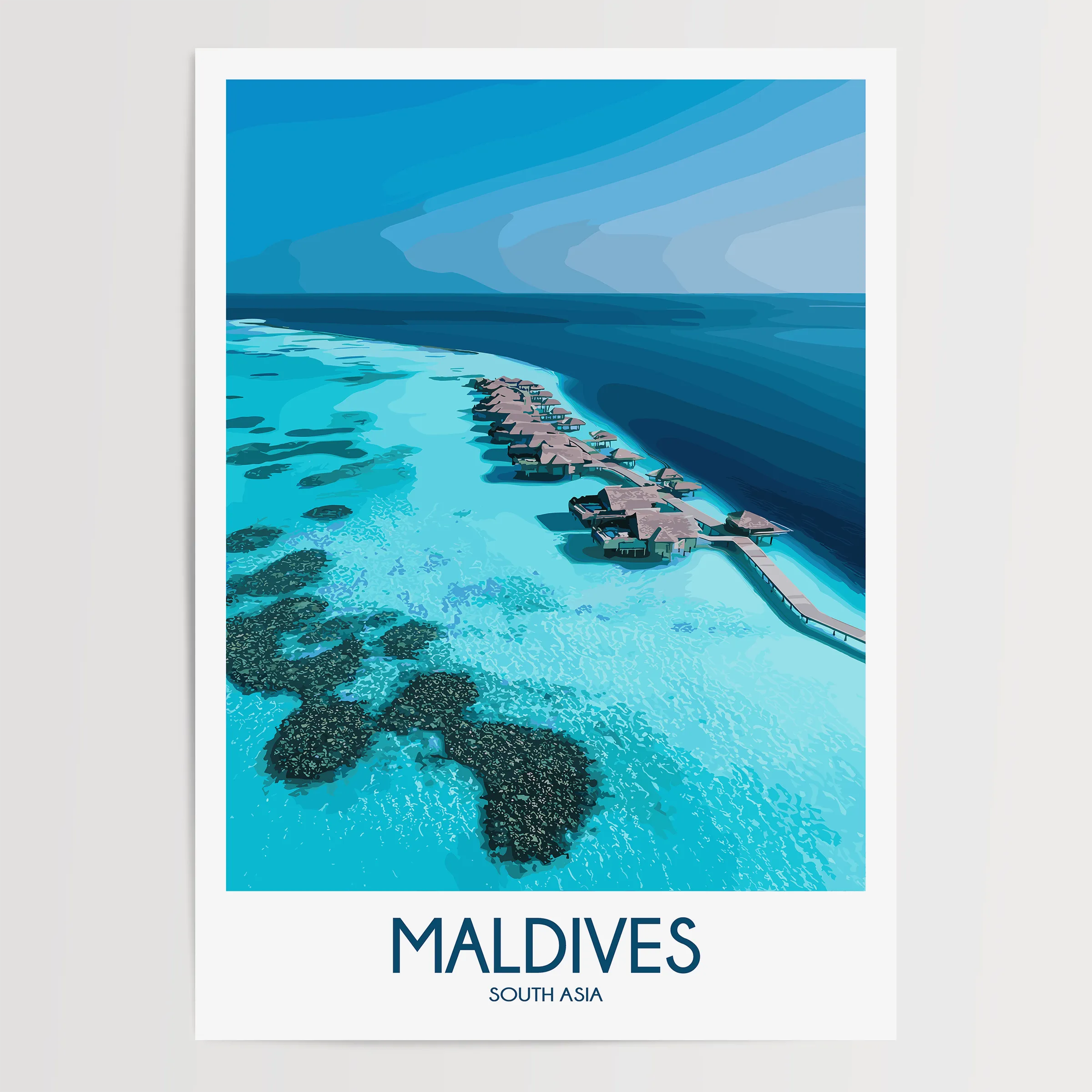 Maldives Modern Travel Poster