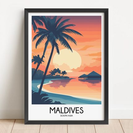 Maldives Modern Travel Poster
