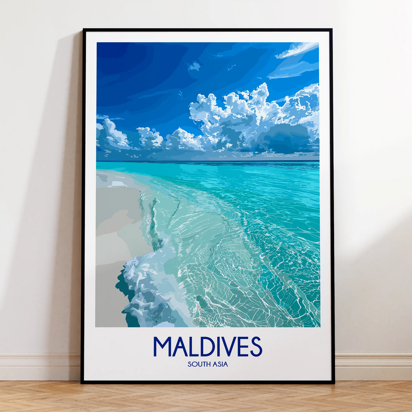 Maldives Modern Travel Poster