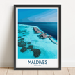 Maldives Retro Travel Illustration