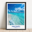 Maldives Retro Travel Illustration
