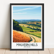 Malvern Hills Modern Travel Poster