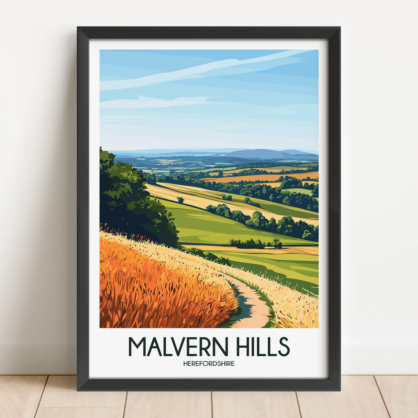 Malvern Hills Modern Travel Poster