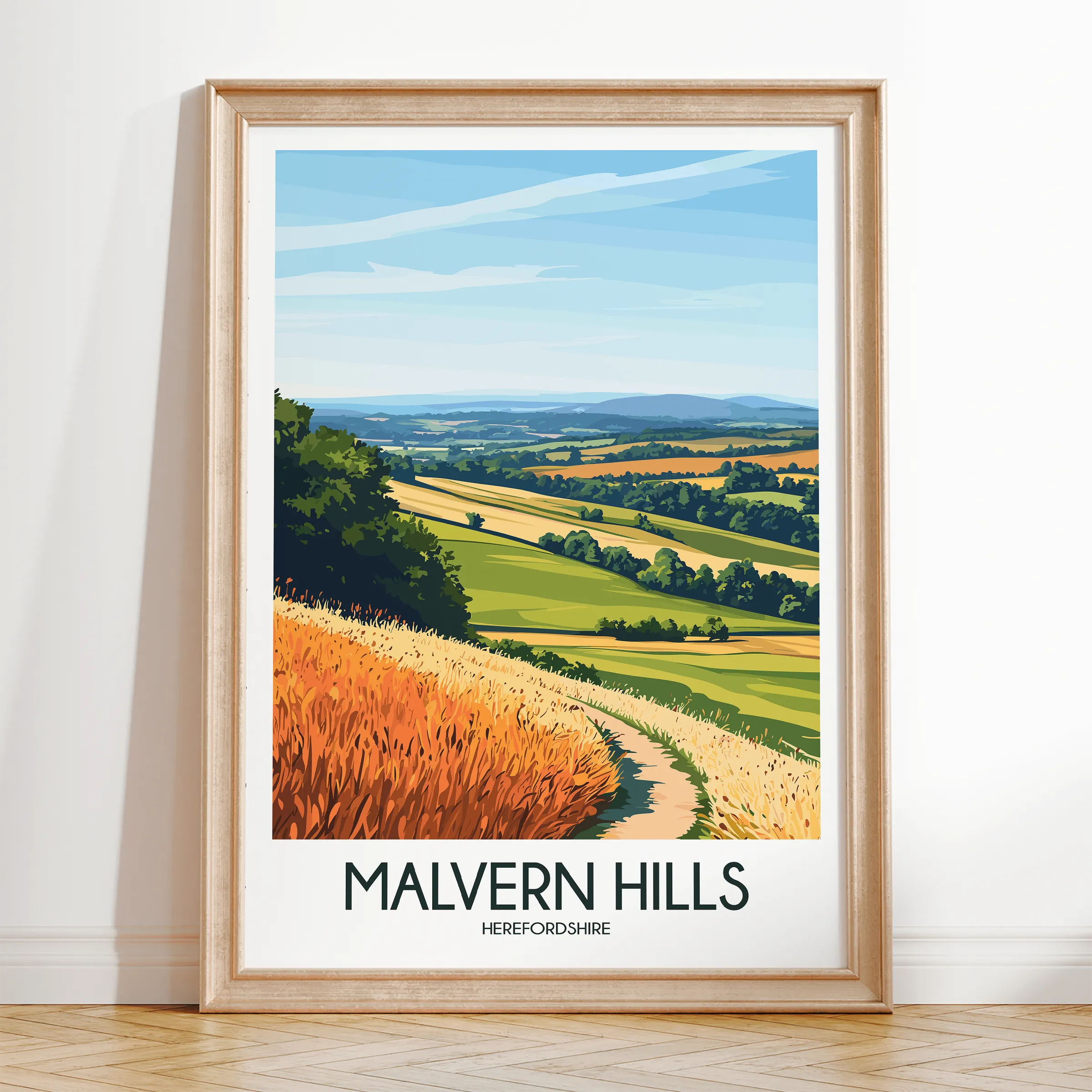 Malvern Hills Scenic Landscape Art