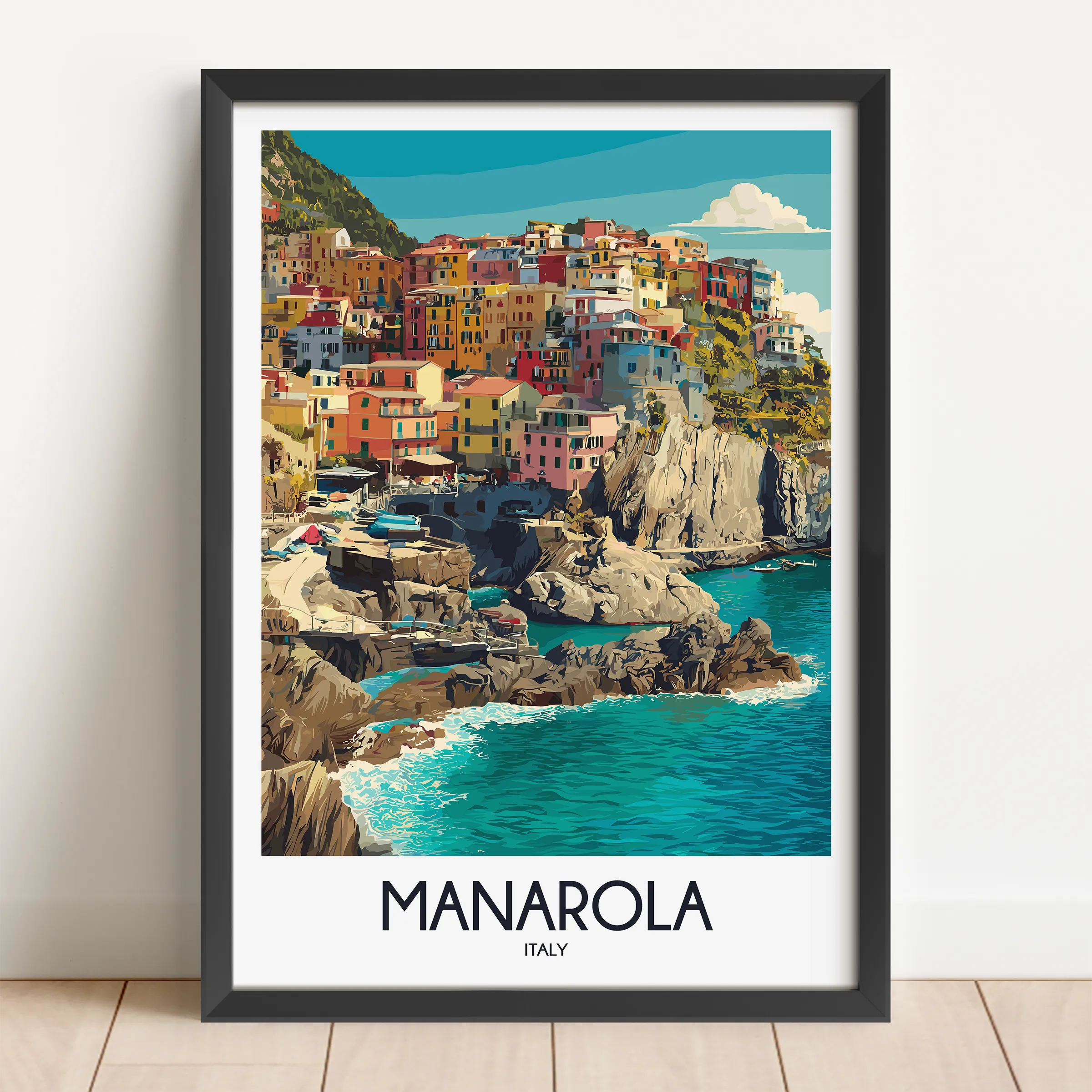 Manarola Scenic Landscape Art
