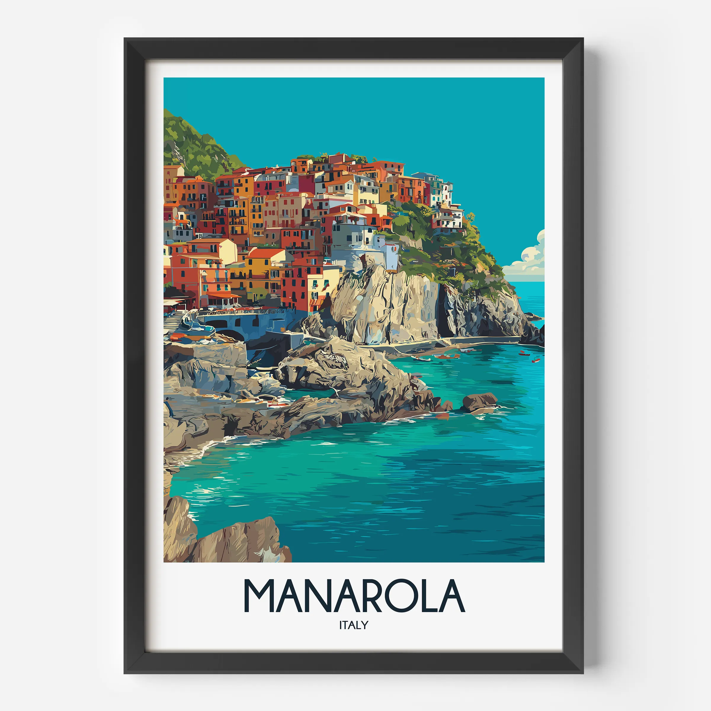 Manarola Vintage Style Print
