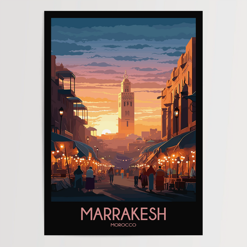 Marrakesh Modern Travel Poster