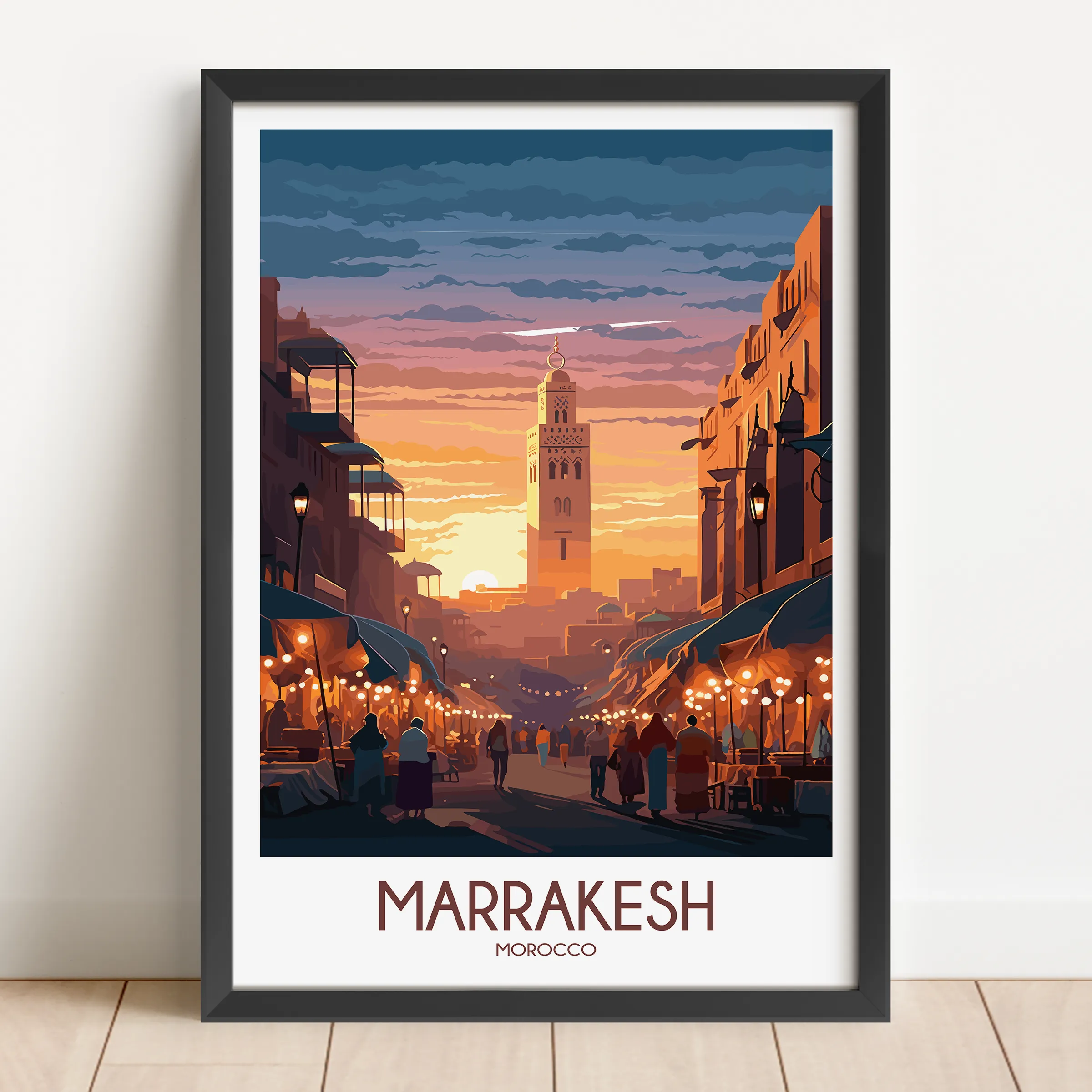 Marrakesh Retro Travel Illustration