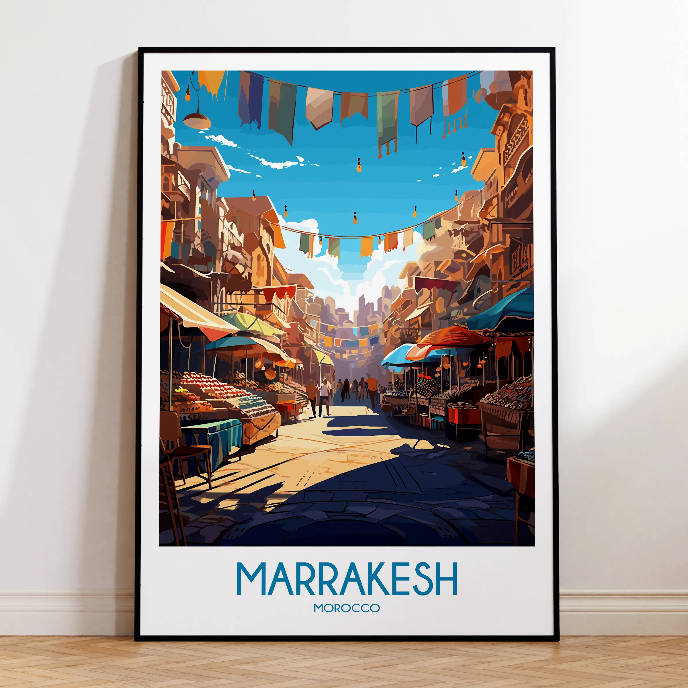 Marrakesh Retro Travel Illustration