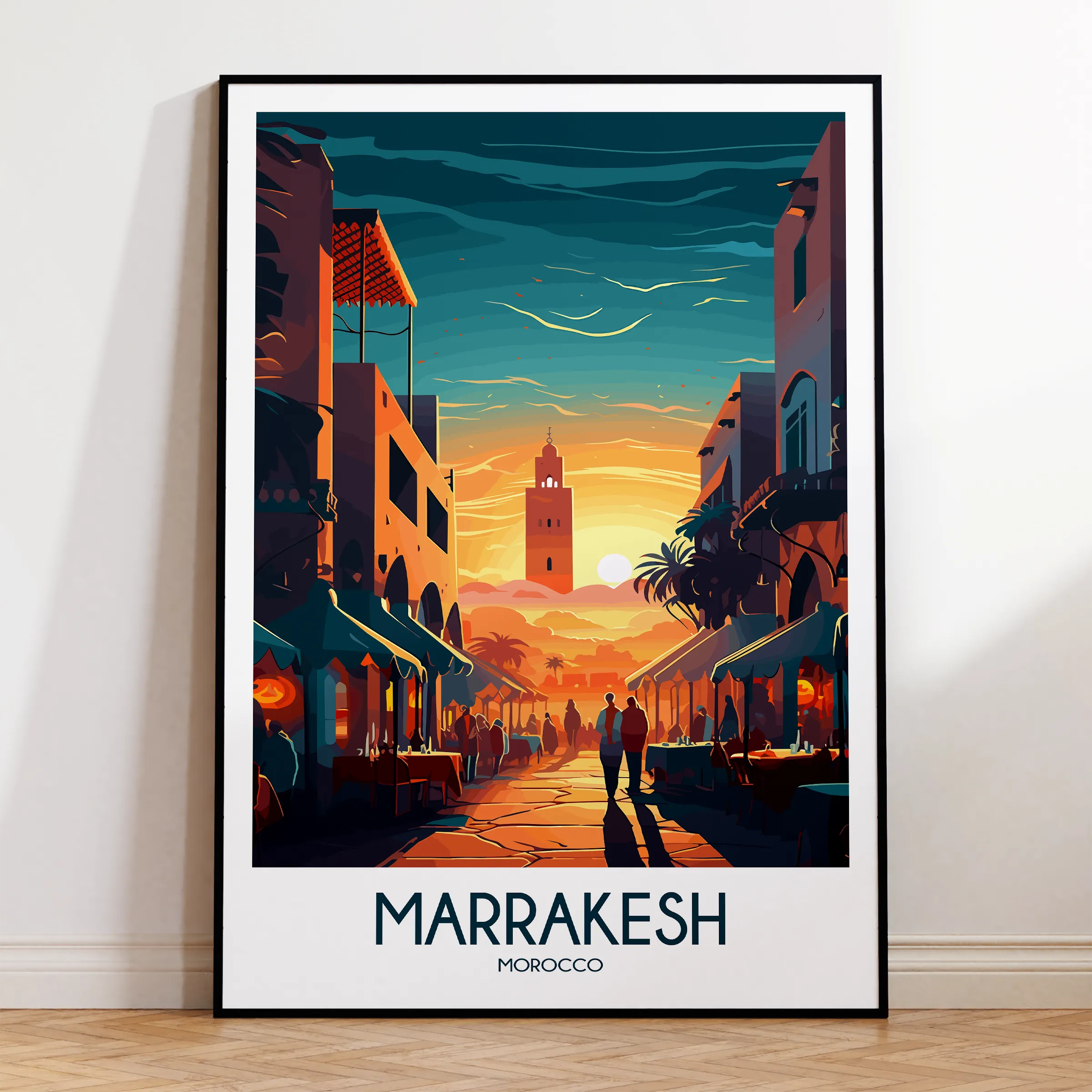 Marrakesh Retro Travel Illustration