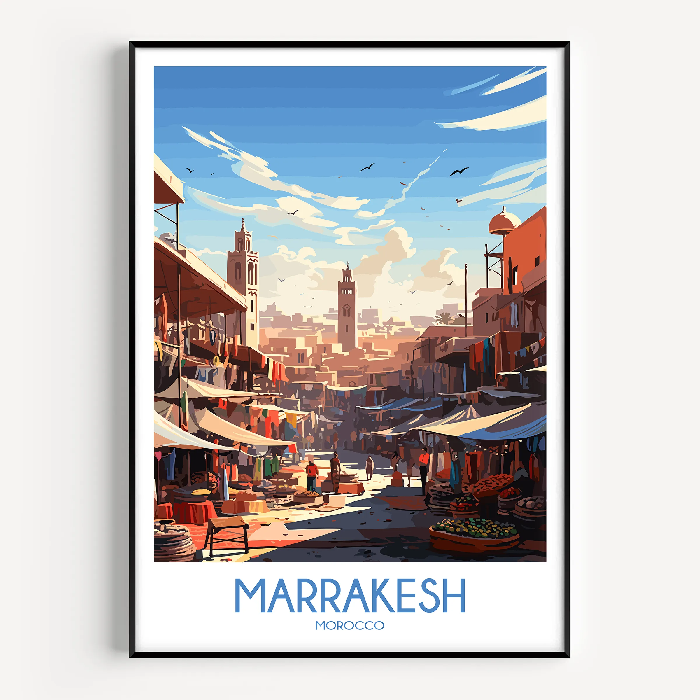 Marrakesh Retro Travel Illustration