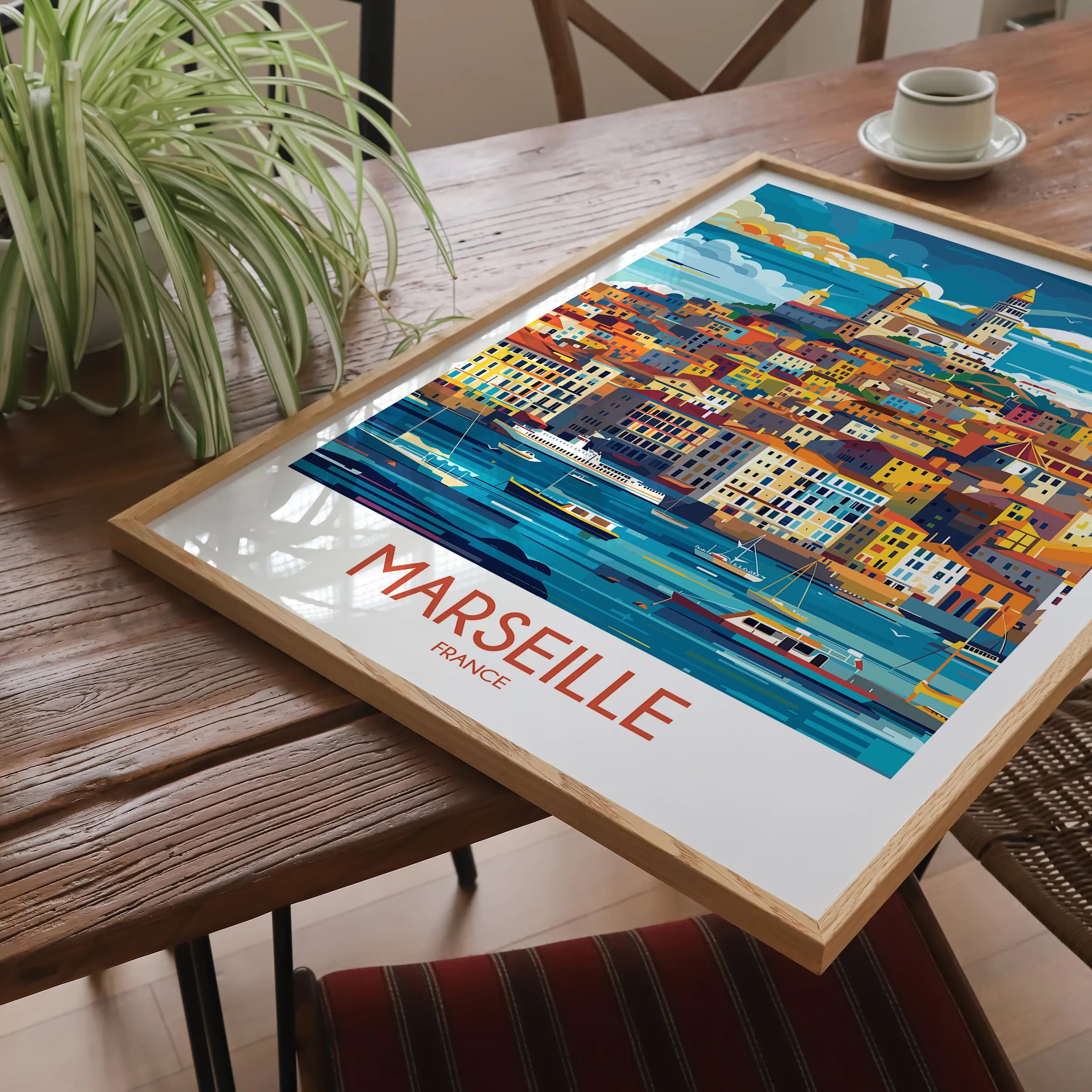 Marseille Modern Travel Poster