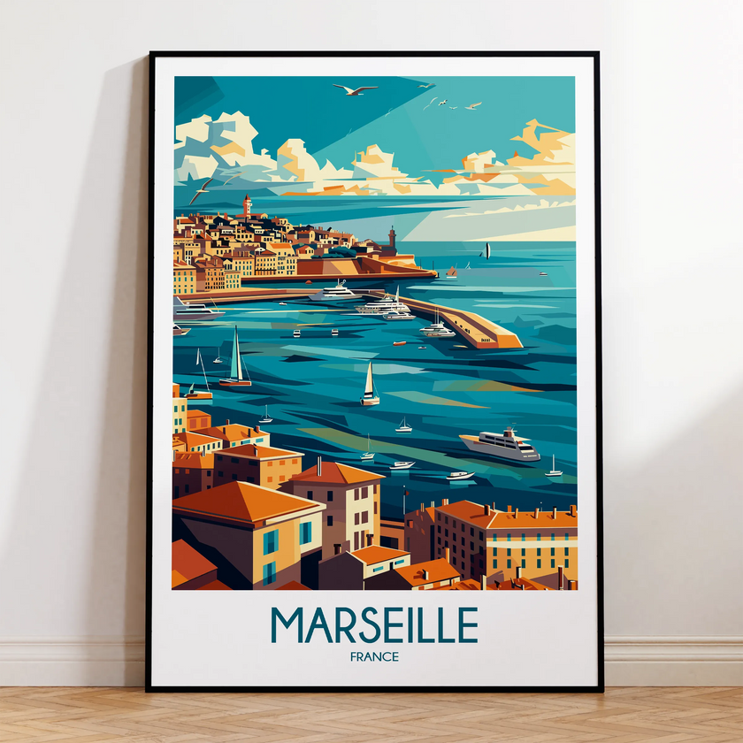 Marseille Modern Travel Poster