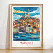 Marseille Vintage Style Print