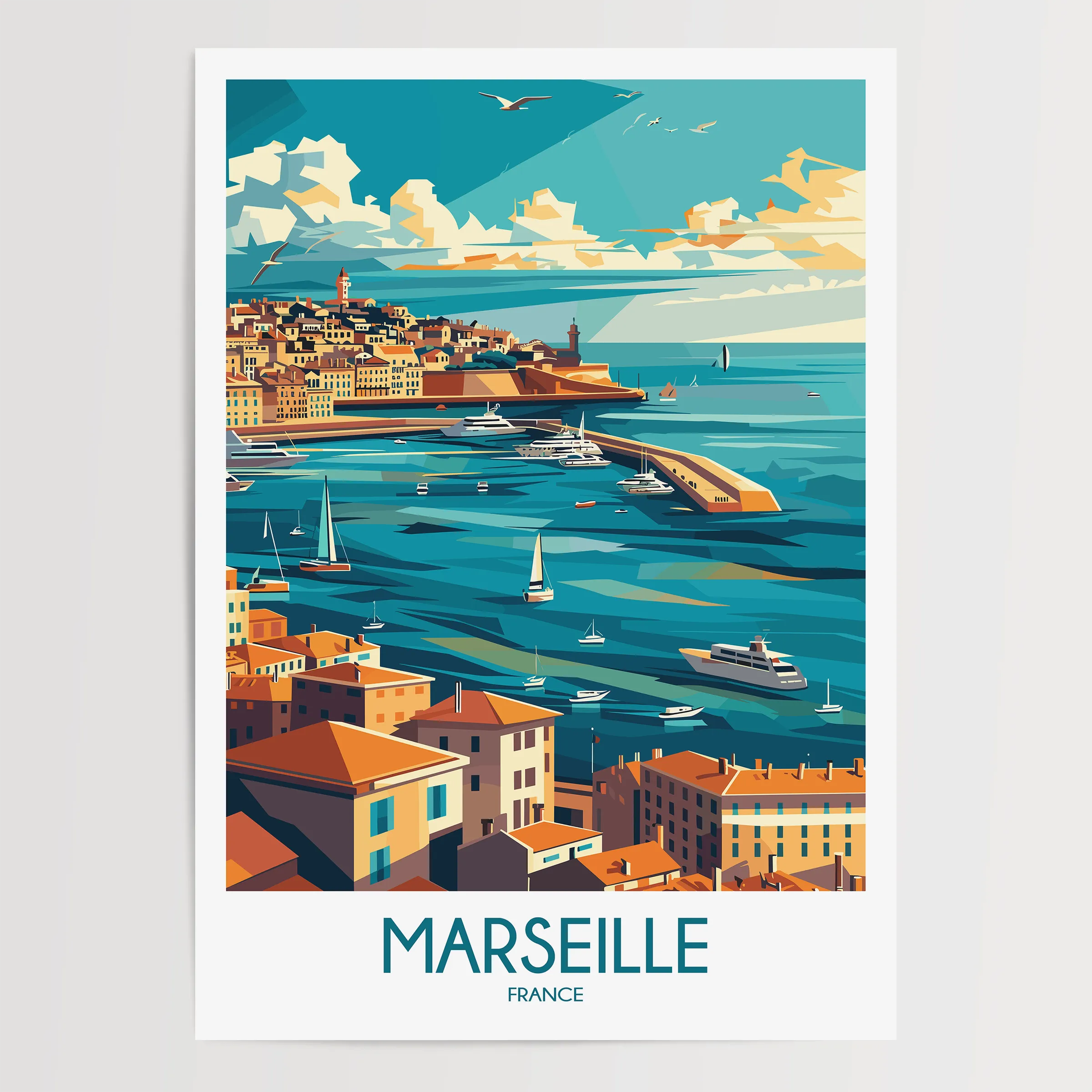Marseille Vintage Style Print