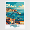 Marseille Vintage Style Print