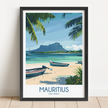 Mauritius Retro Travel Illustration