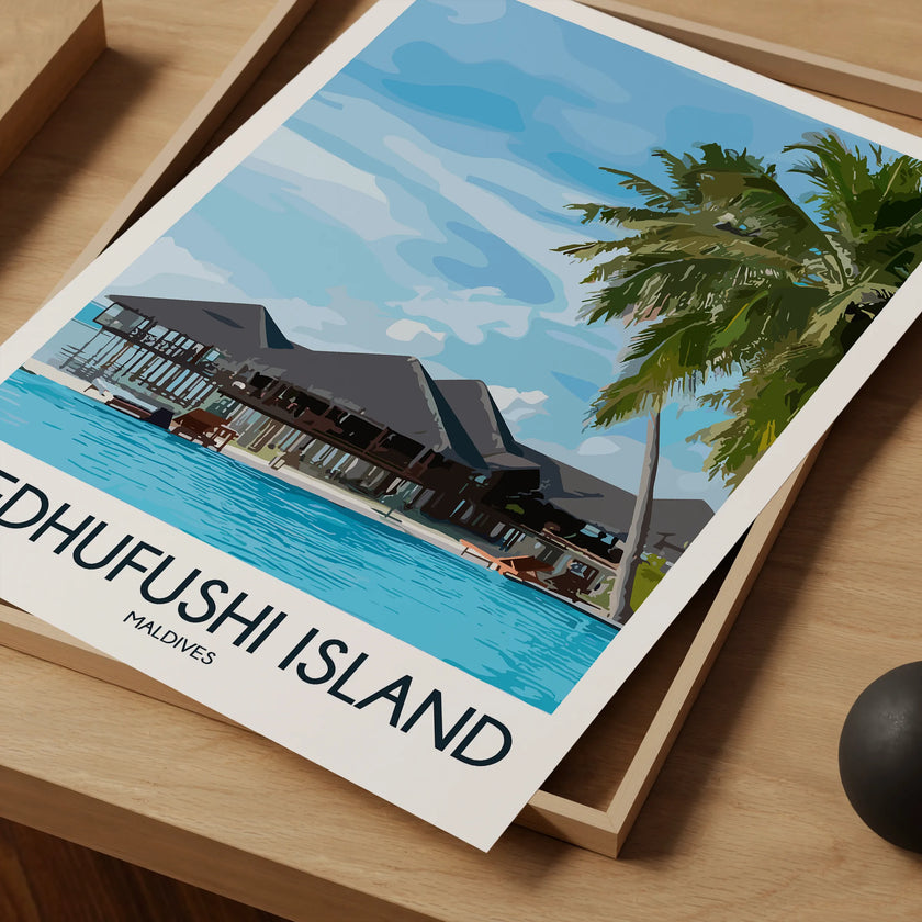 Medhufushi Island Modern Travel Poster