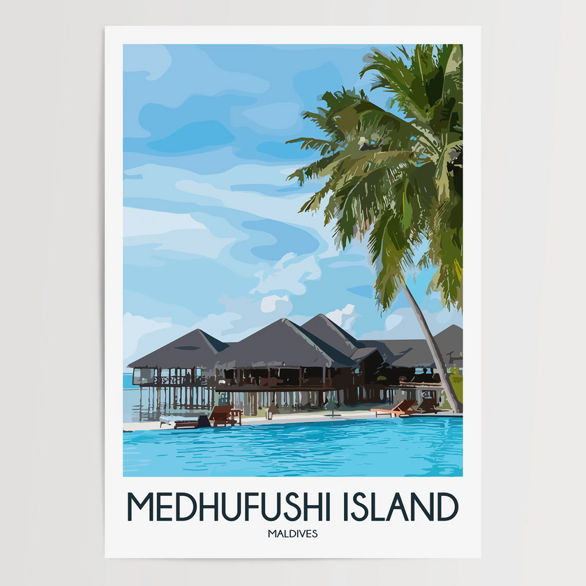 Medhufushi Island Vintage Style Print