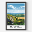 Mendip Hills Modern Travel Poster
