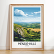 Mendip Hills Retro Travel Illustration