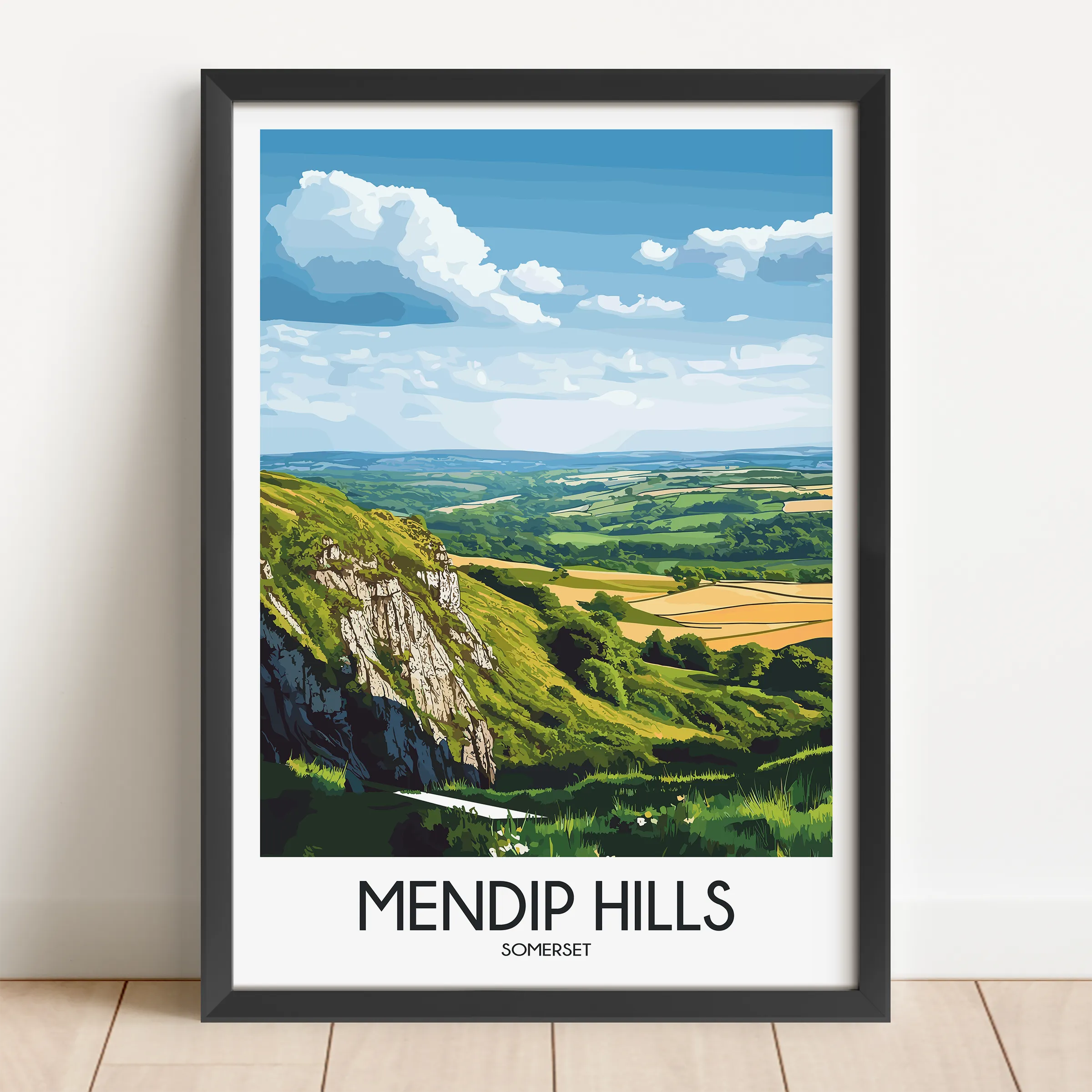 Mendip Hills Scenic Landscape Art