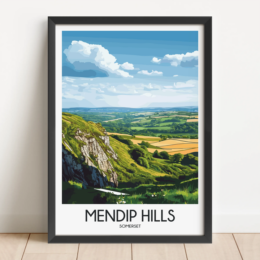 Mendip Hills Scenic Landscape Art