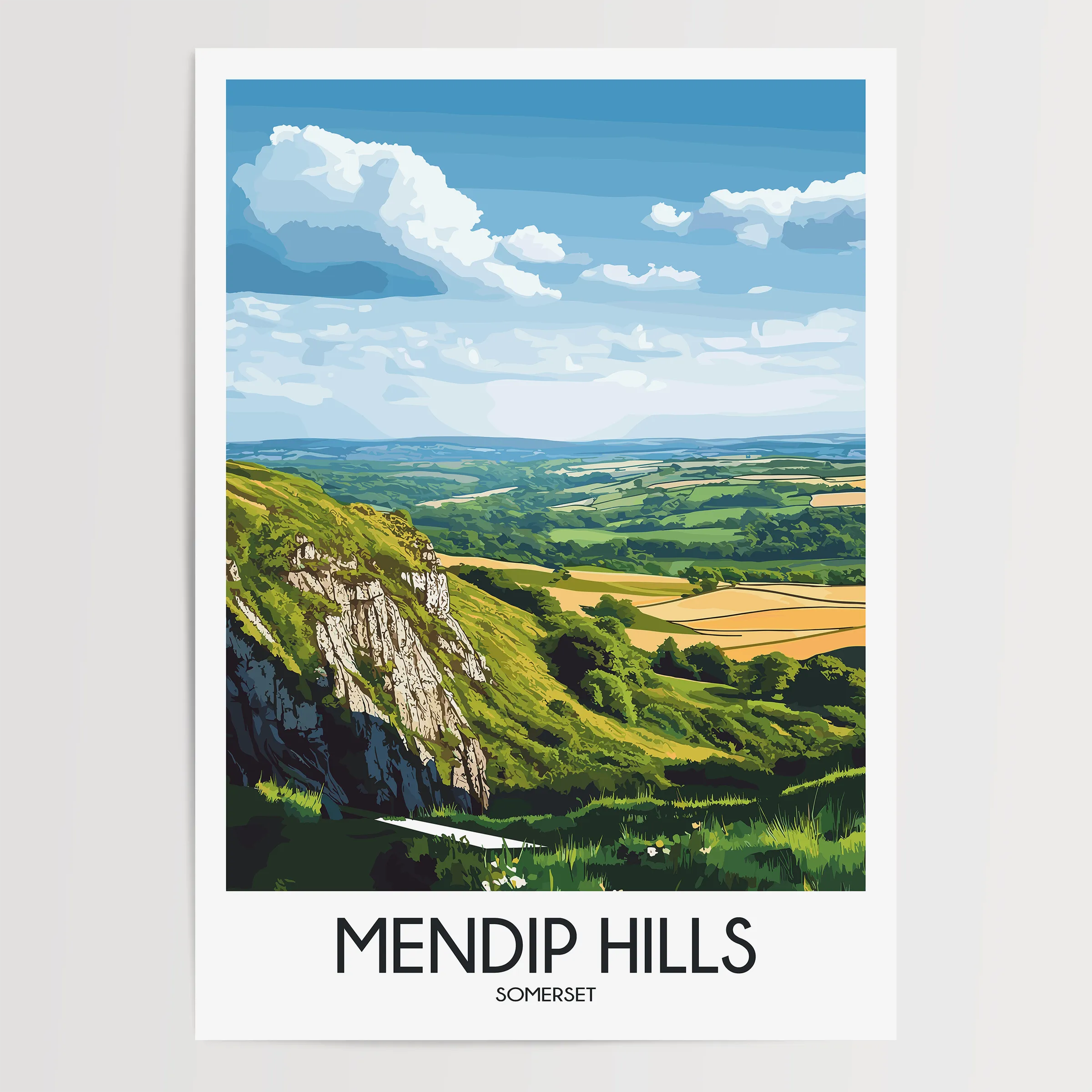 Mendip Hills Souvenir Poster Print