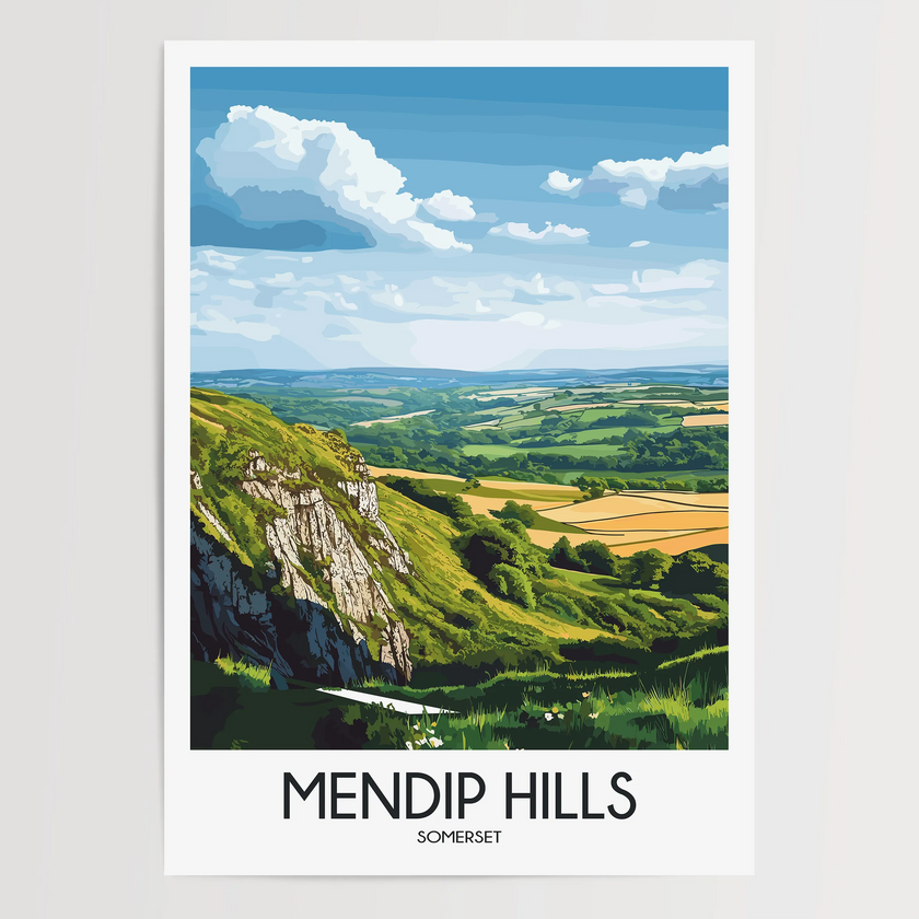 Mendip Hills Souvenir Poster Print