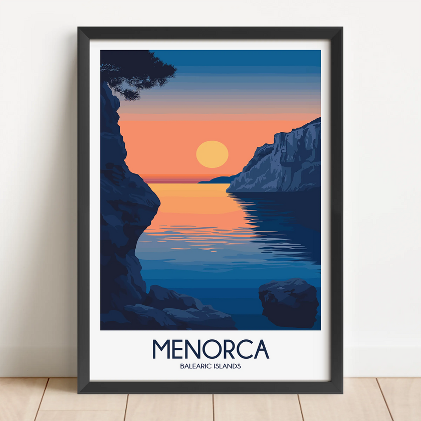 Menorca Retro Travel Illustration