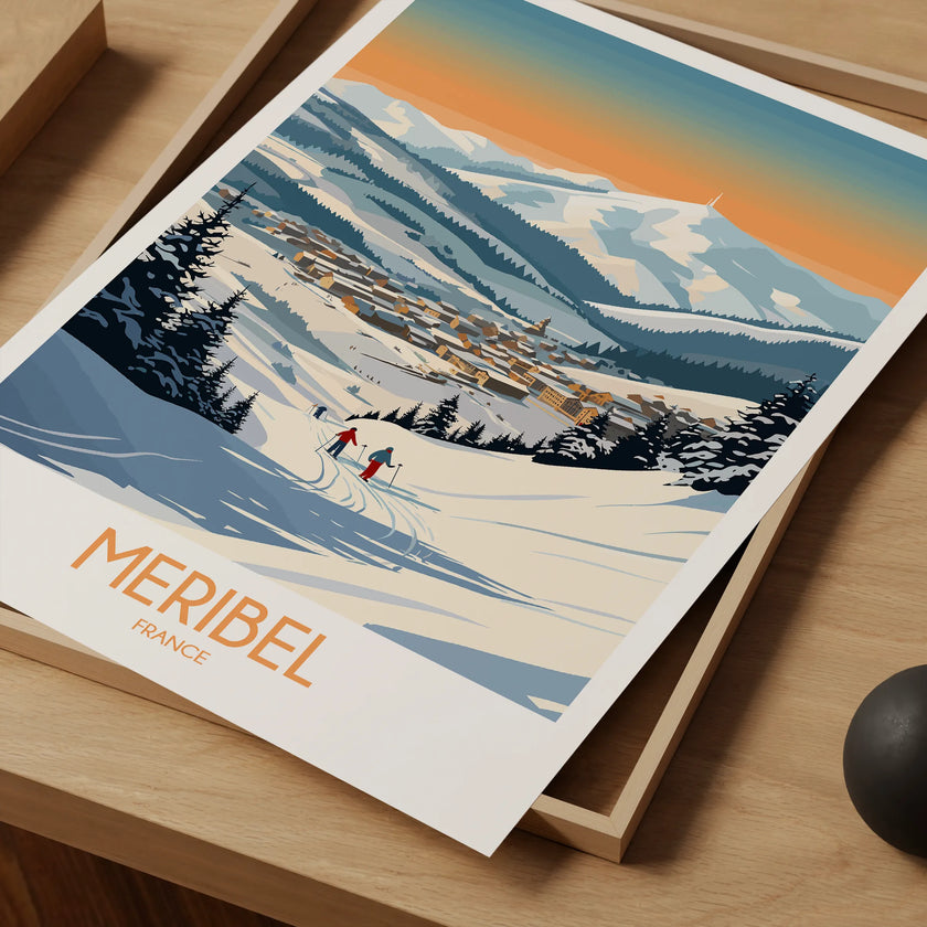 Meribel Retro Travel Illustration