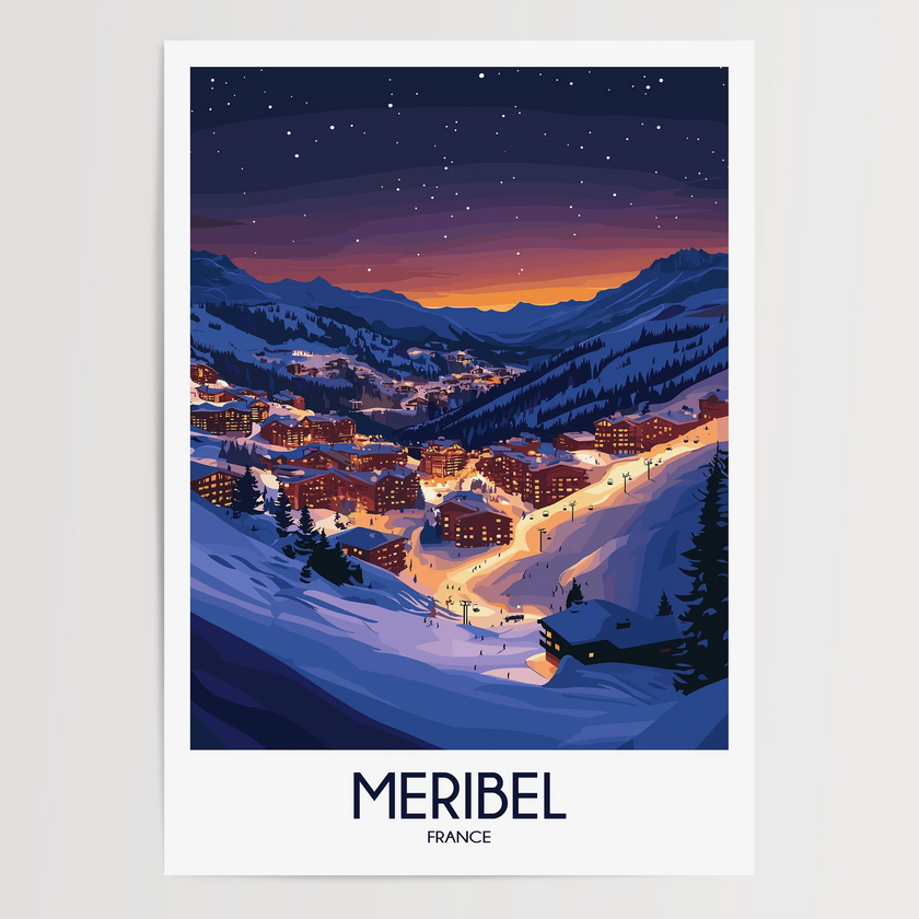 Meribel Souvenir Poster Print