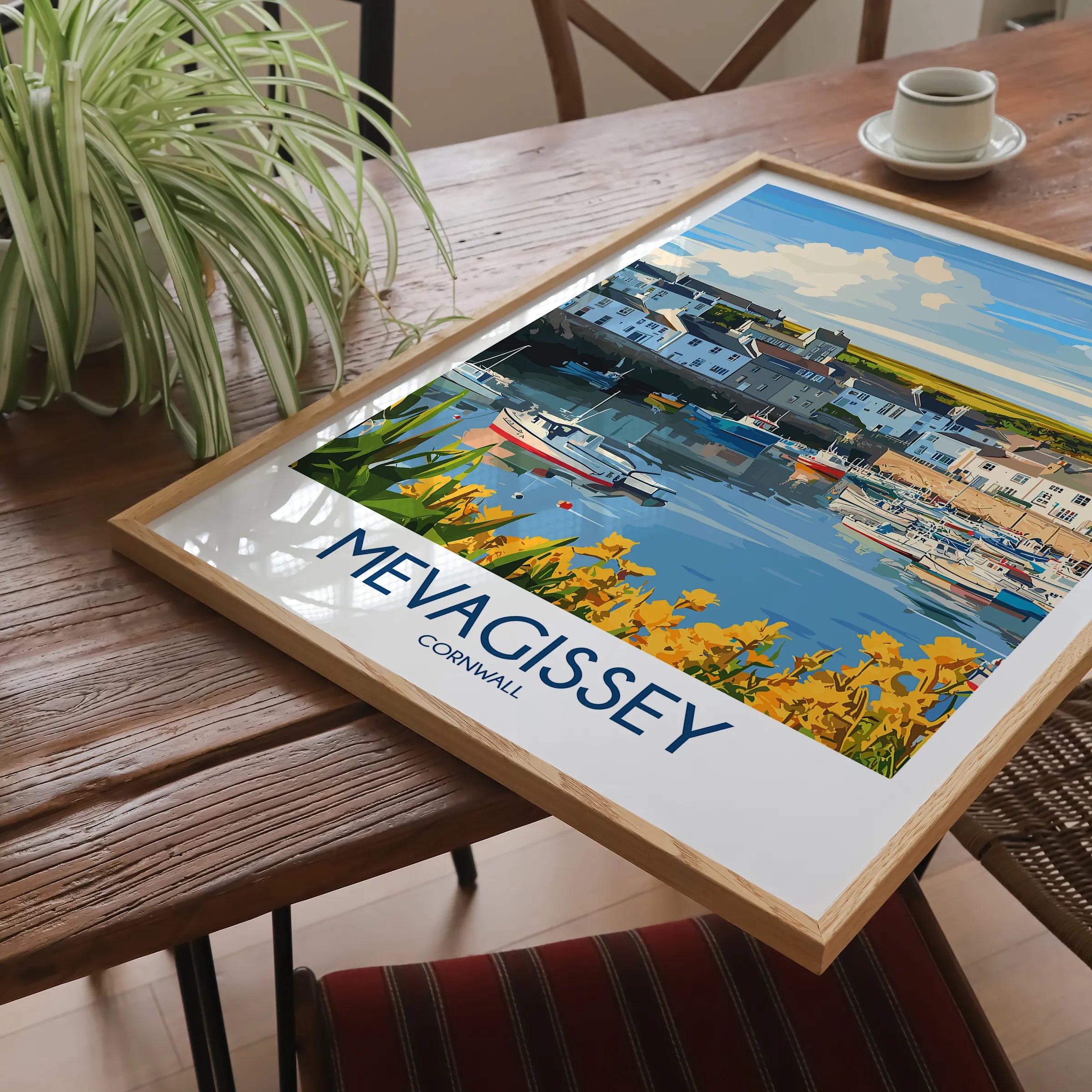 Mevagissey Retro Travel Illustration