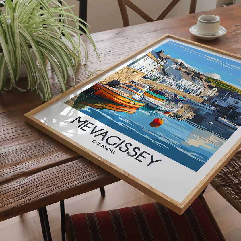 Mevagissey Retro Travel Illustration