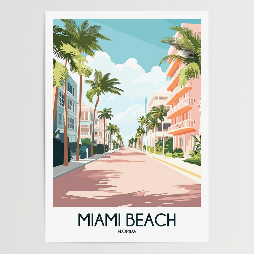 Miami Beach Gallery Quality Print
