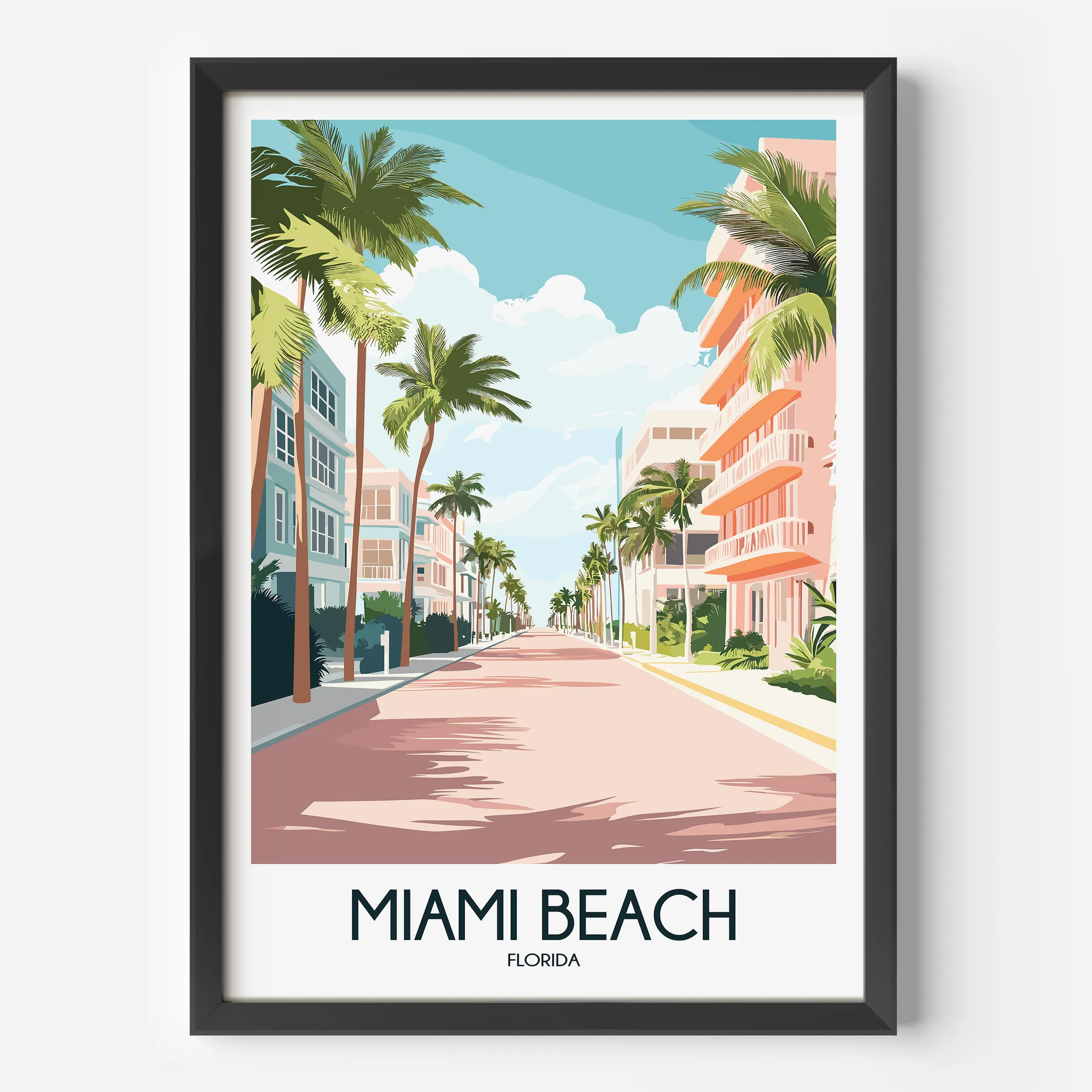 Miami Beach Modern Travel Poster