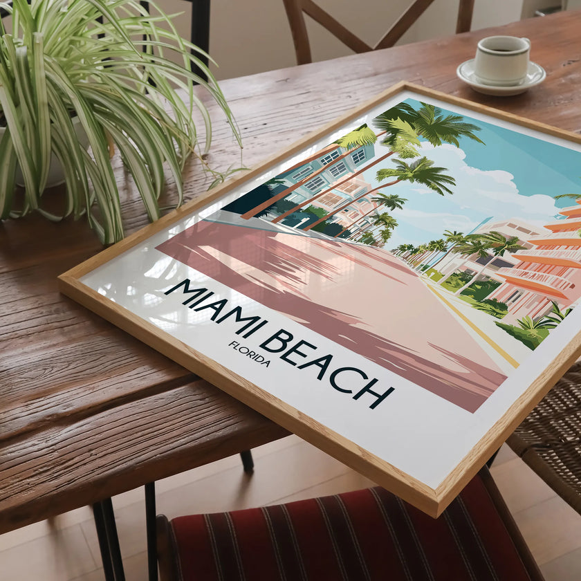 Miami Beach Souvenir Poster Print