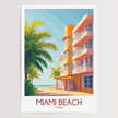 Miami Beach Vintage Style Print