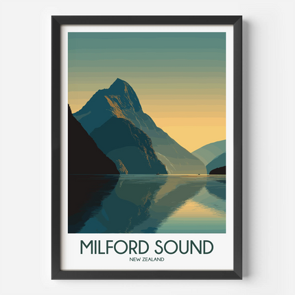 Milford Sound Vintage Style Print
