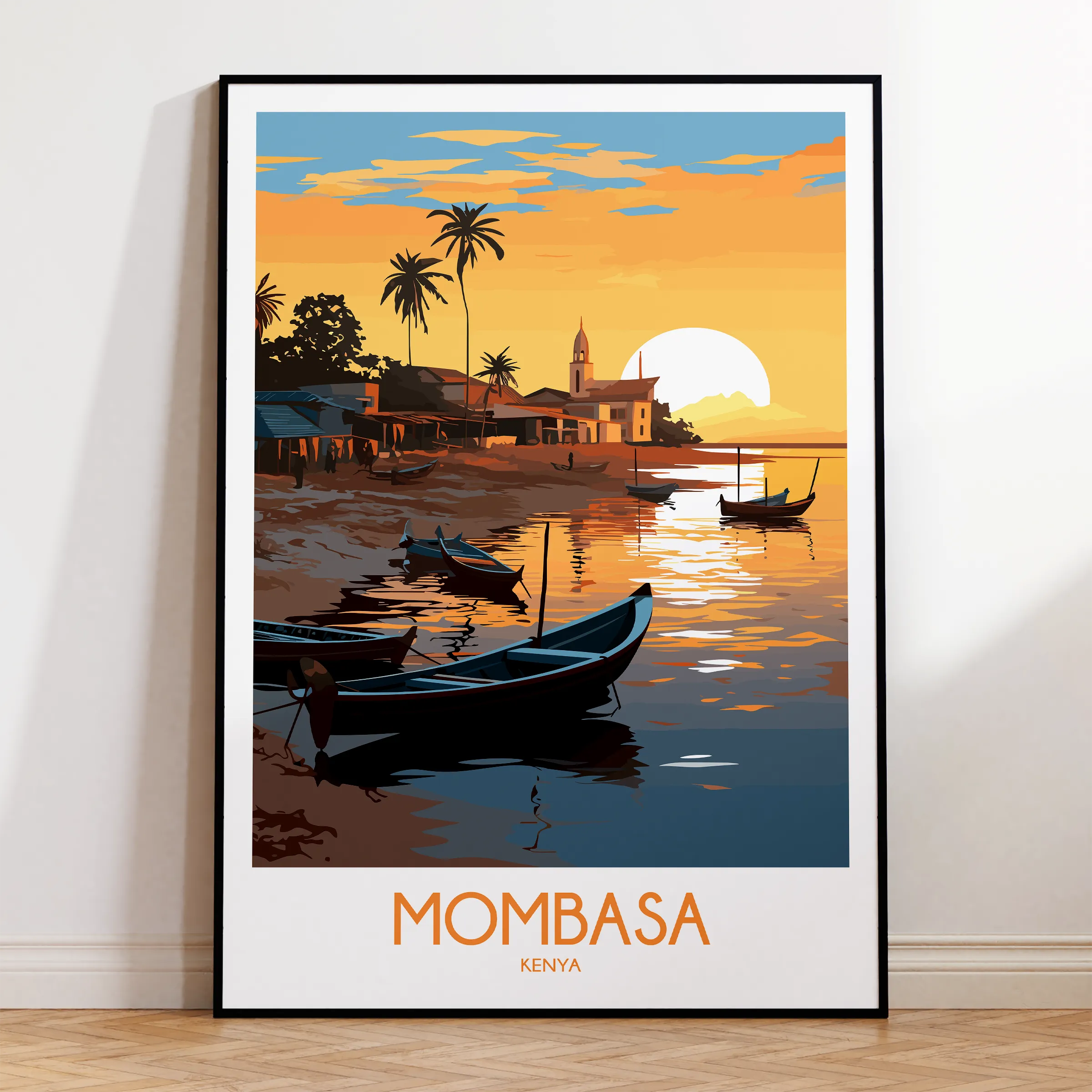 Mombasa Modern Travel Poster