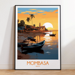 Mombasa Modern Travel Poster