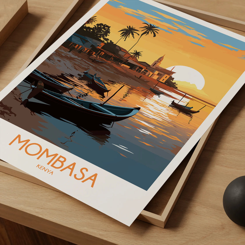 Mombasa Retro Travel Illustration