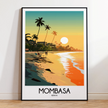Mombasa Retro Travel Illustration
