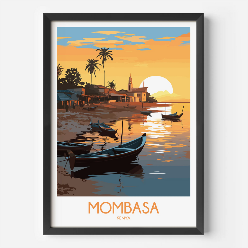 Mombasa Vintage Style Print