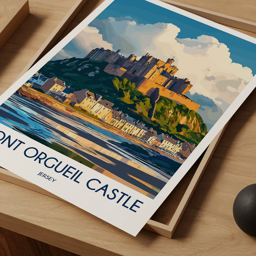 Mont Orgueil Castle Modern Travel Poster