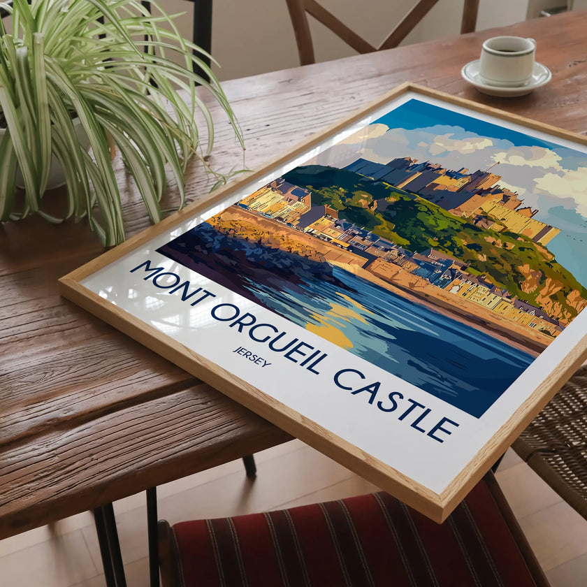 Mont Orgueil Castle Modern Travel Poster