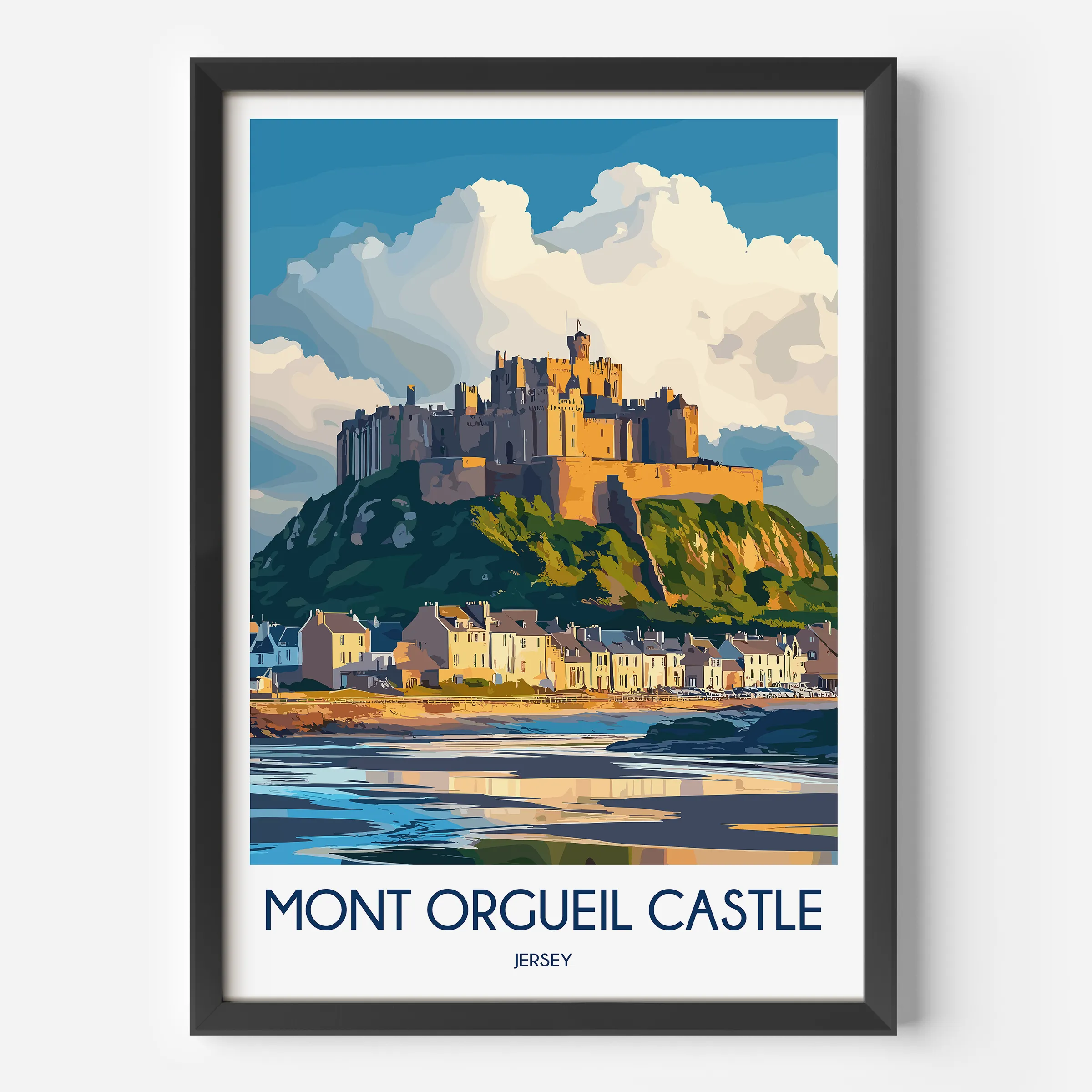 Mont Orgueil Castle Scenic Landscape Art