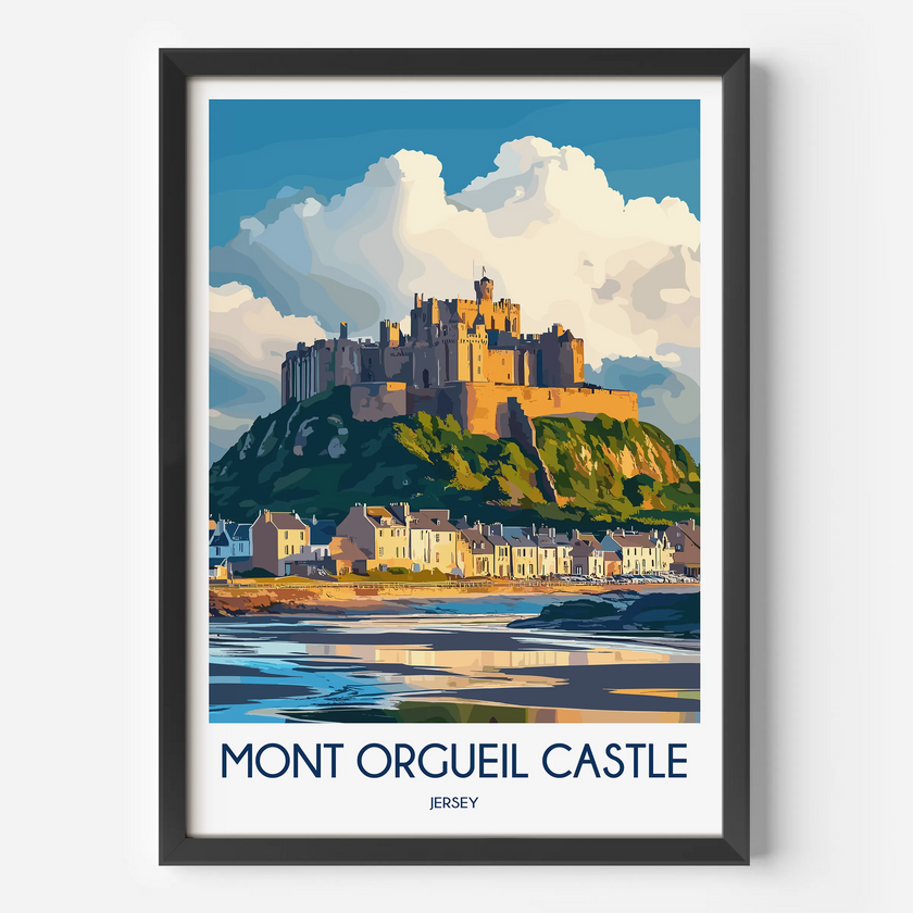 Mont Orgueil Castle Scenic Landscape Art